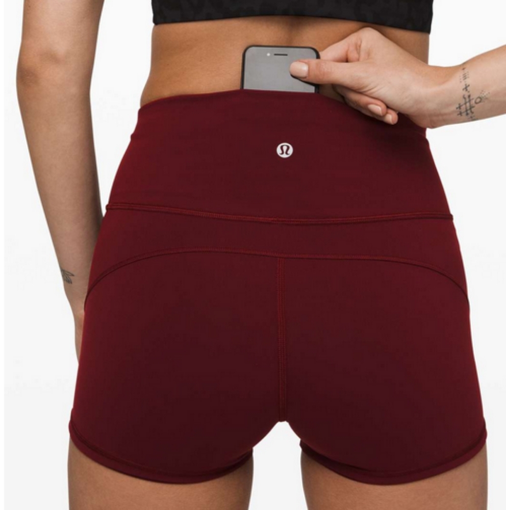 lululemon athletica In Movement Everlux Deep Rouge Shorts Size 6
